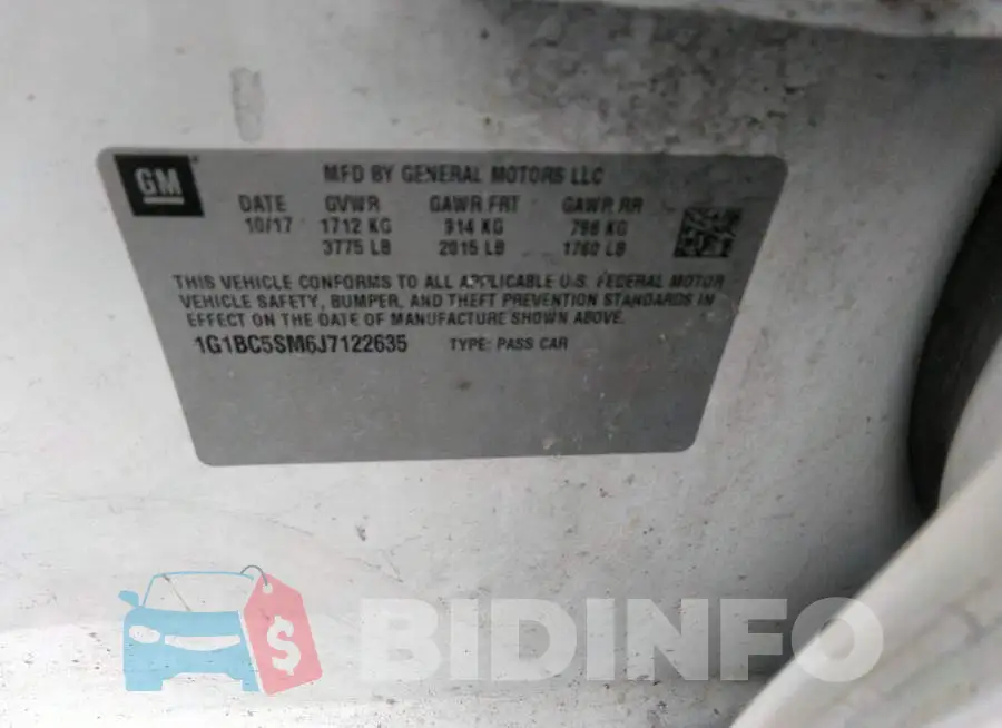 1G1BC5SM6J7122635 Photo# 9