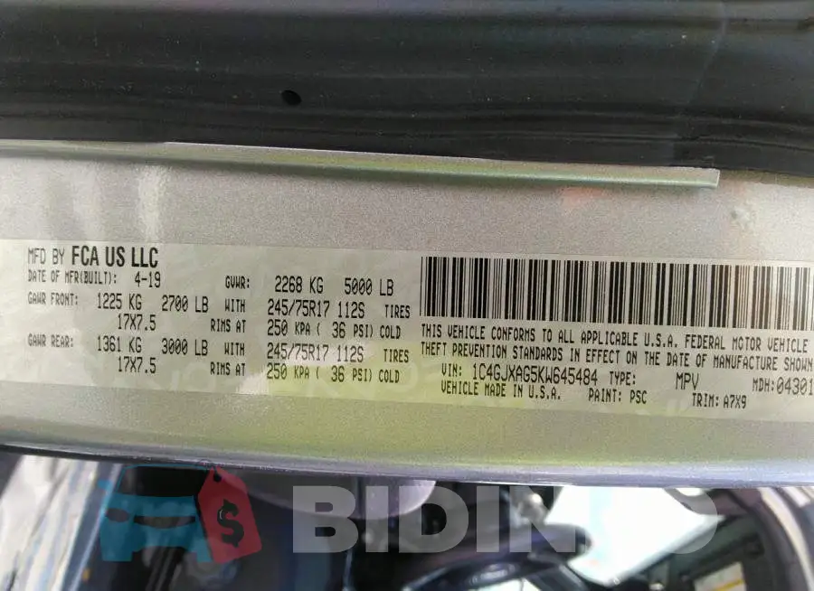 1C4GJXAG5KW645484 Photo# 9