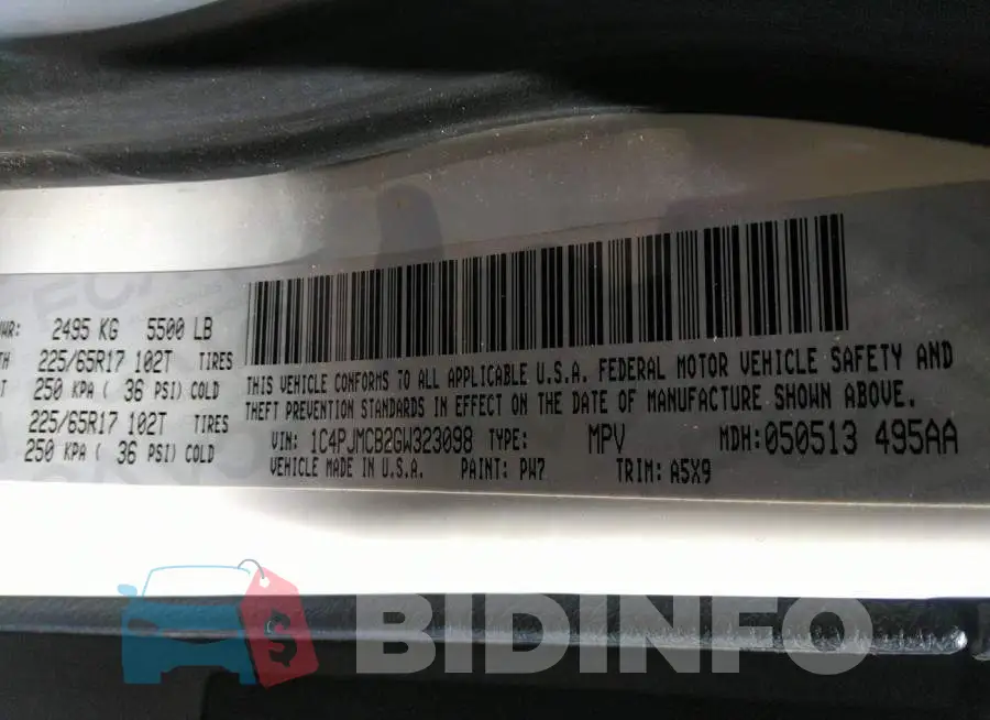 1C4PJMCB2GW323098 Photo# 9