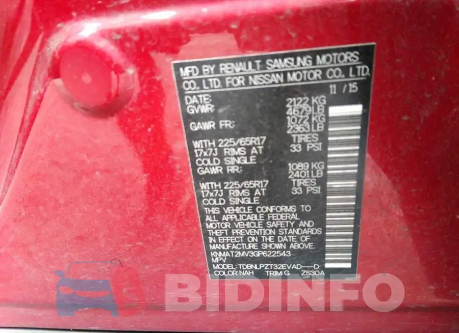 KNMAT2MV3GP622543 Photo# 9
