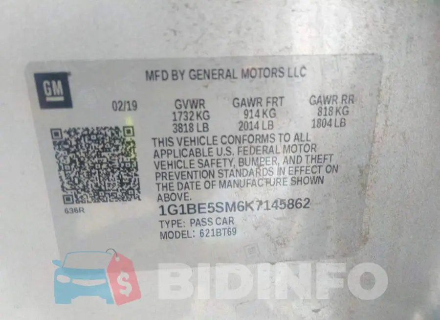 1G1BE5SM6K7145862 Photo# 9