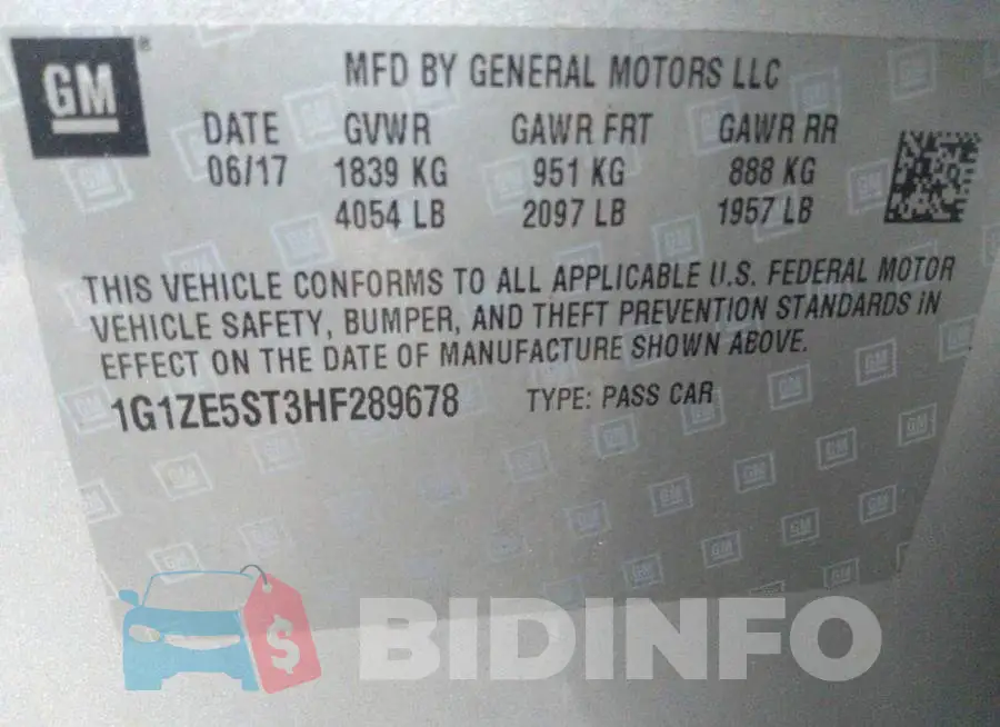 1G1ZE5ST3HF289678 Photo# 9