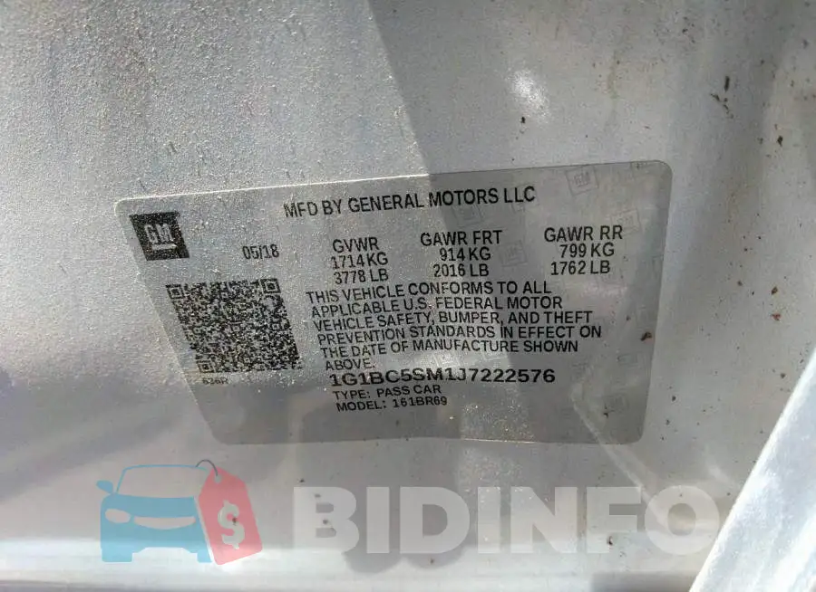 1G1BC5SM1J7222576 Photo# 9