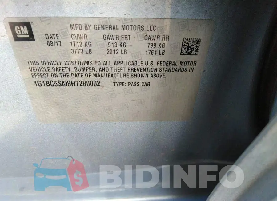 1G1BC5SM8H7280002 Photo# 9