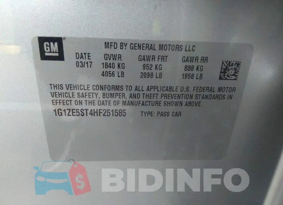 1G1ZE5ST4HF251585 Photo# 9