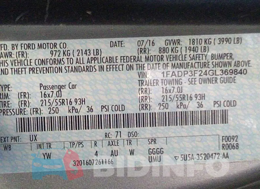1FADP3F24GL369840 Photo# 9