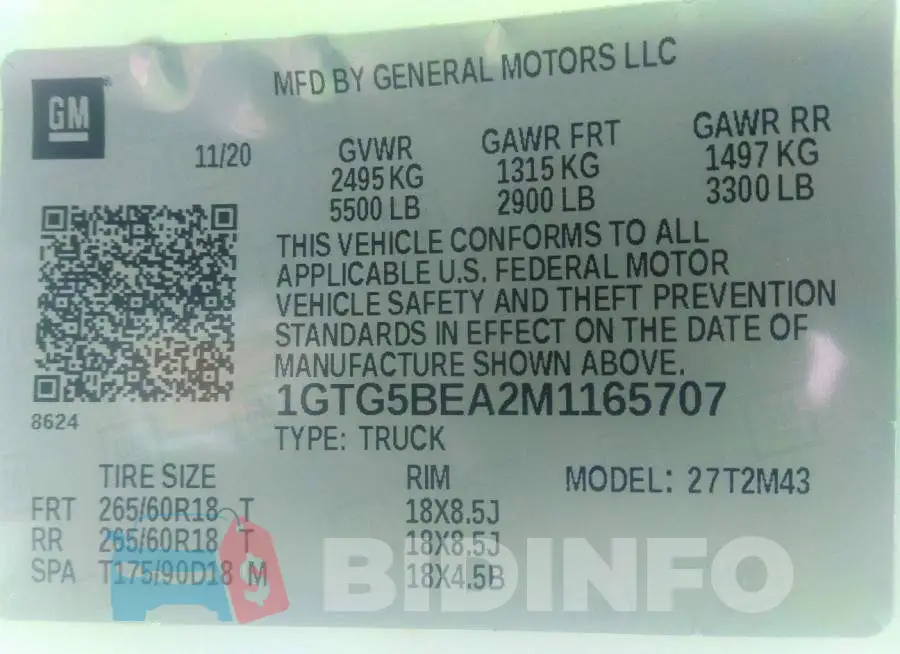 1GTG5BEA2M1165707 Photo# 9