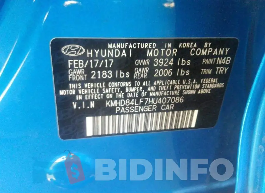 KMHD84LF7HU407086 Photo# 9