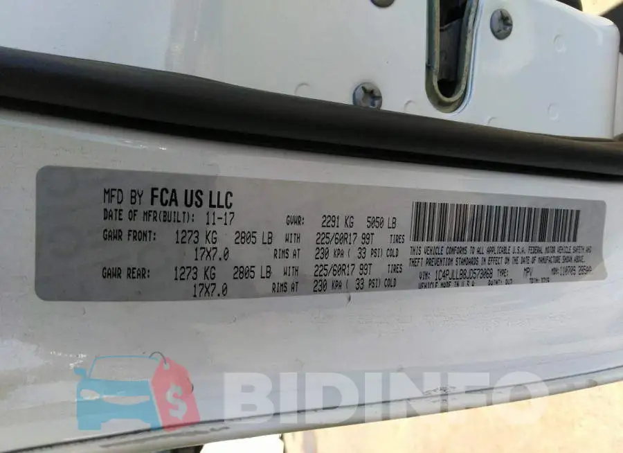 1C4PJLLB8JD573068 Photo# 9