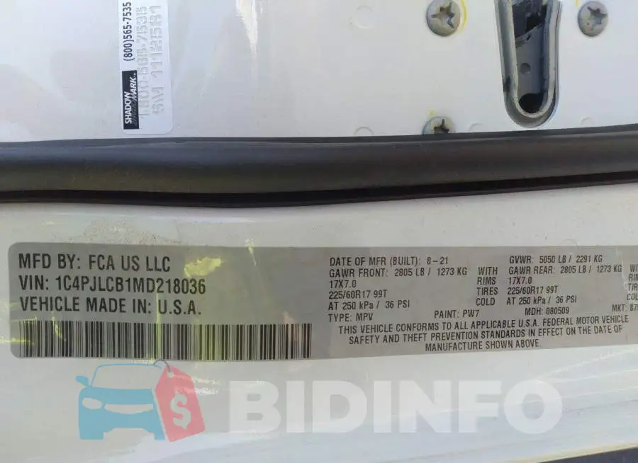 1C4PJLCB1MD218036 Photo# 9