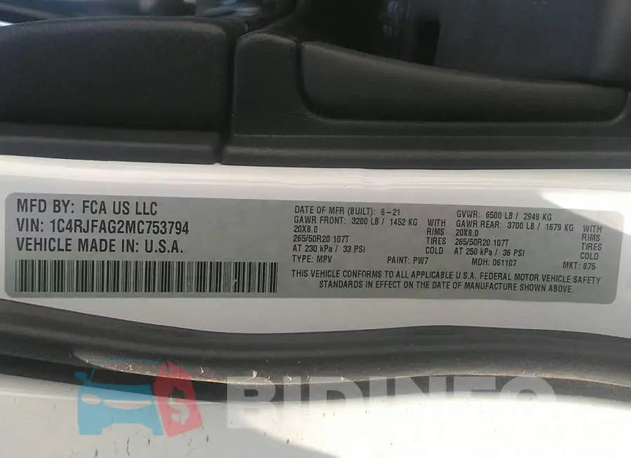1C4RJFAG2MC753794 Photo# 9