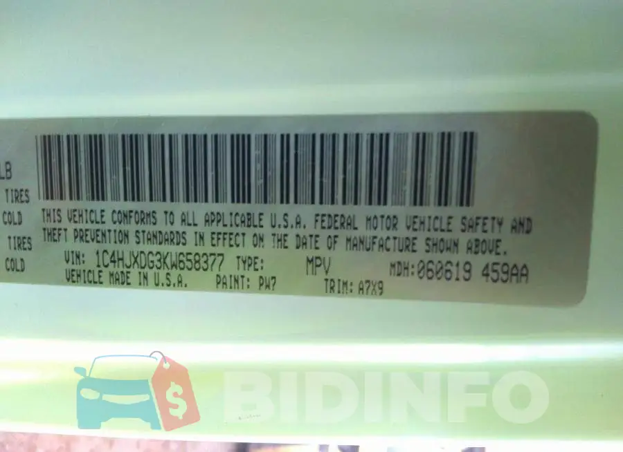 1C4HJXDG3KW658377 Photo# 9