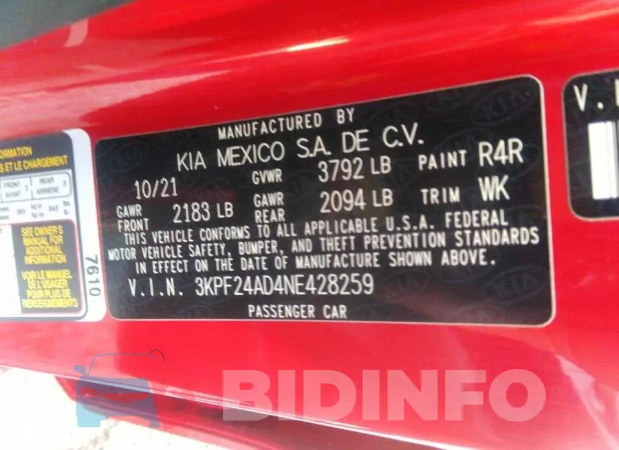 3KPF24AD4NE428259 Photo# 9