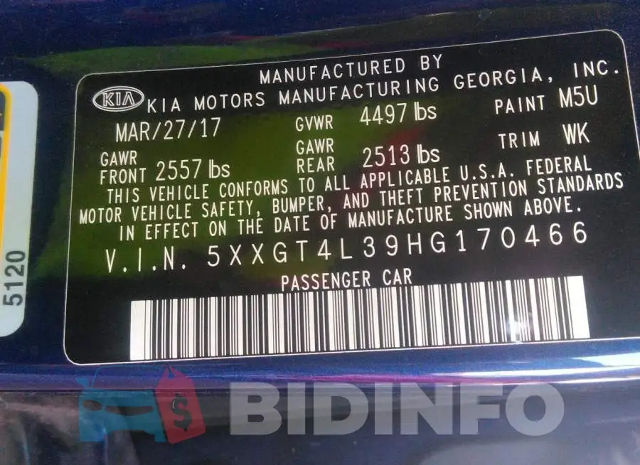 5XXGT4L39HG170466 Photo# 9