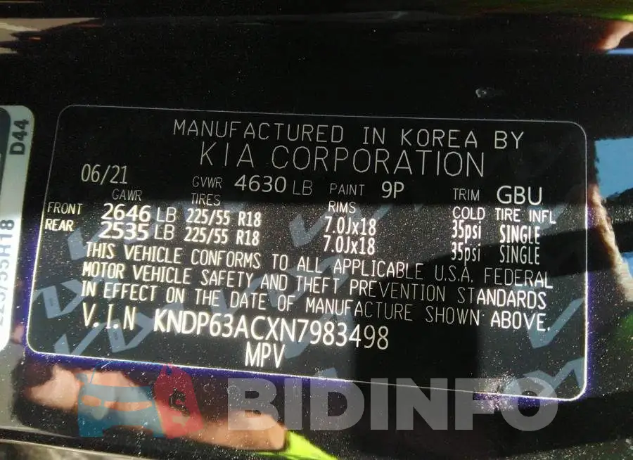 KNDP63ACXN7983498 Photo# 9
