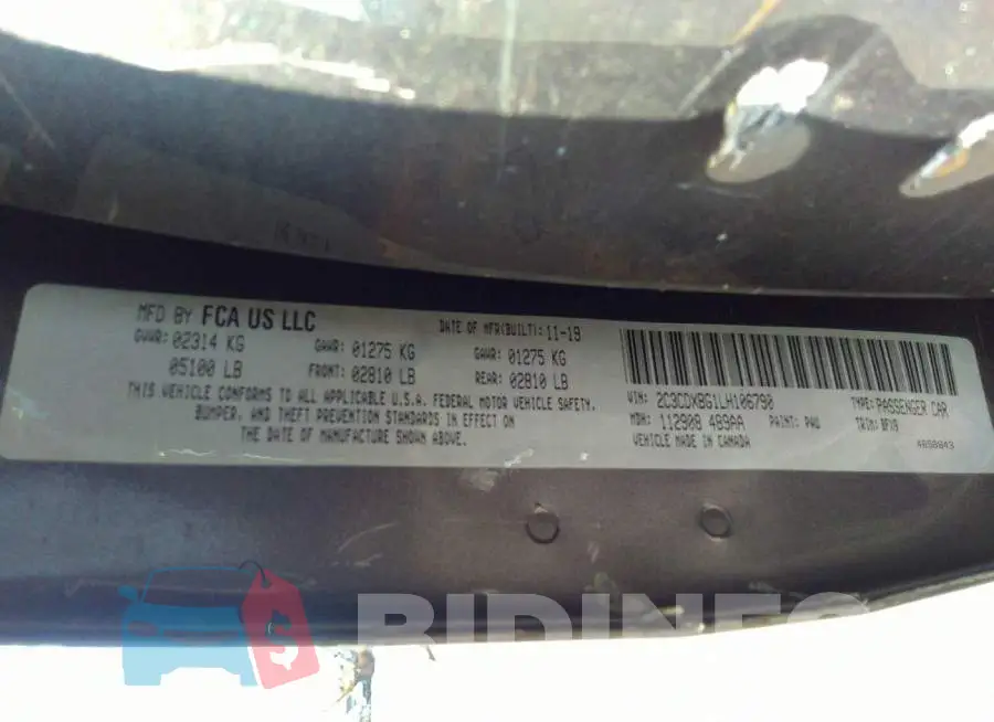 2C3CDXBG1LH106790 Photo# 9