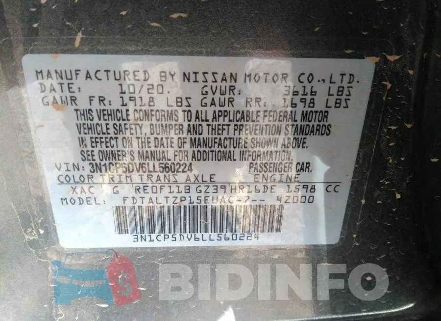 3N1CP5DV6LL560224 Photo# 9
