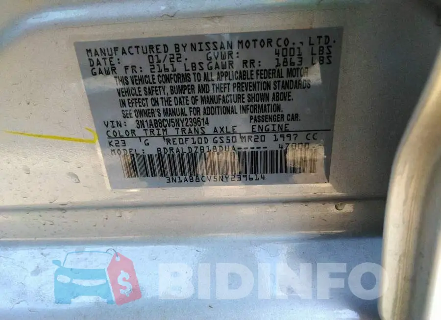 3N1AB8CV5NY239614 Photo# 9