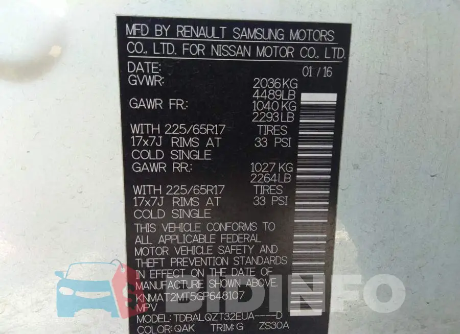 KNMAT2MT5GP648107 Photo# 9
