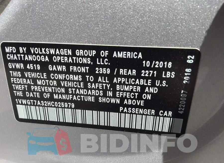 1VWGT7A32HC025979 Photo# 9