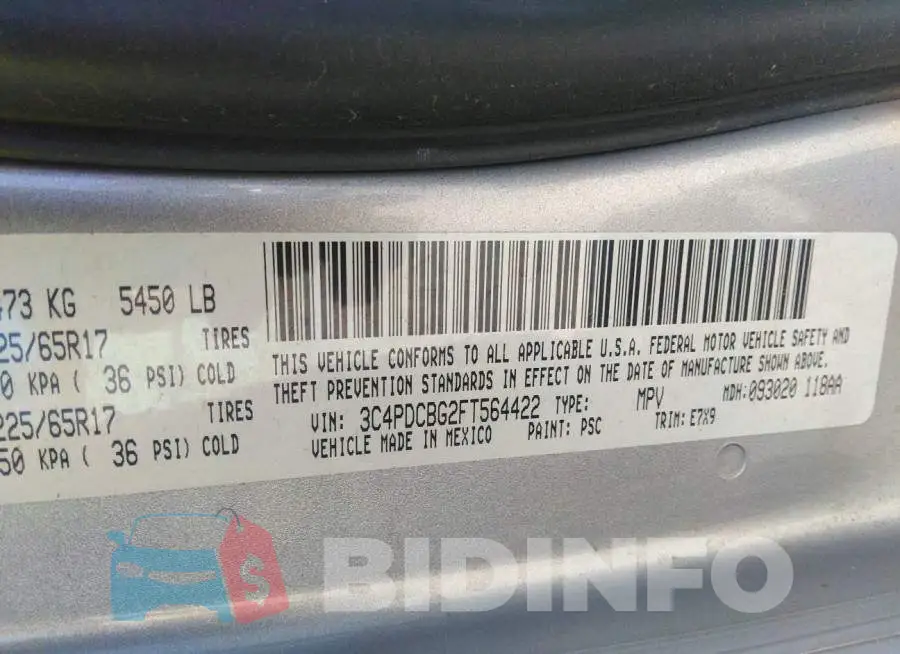 3C4PDCBG2FT564422 Photo# 9