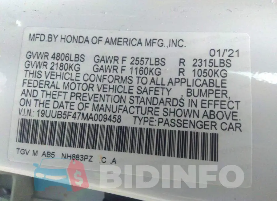 19UUB5F47MA009458 Photo# 9