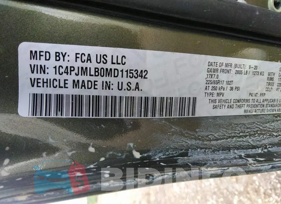 1C4PJMLB0MD115342 Photo# 9