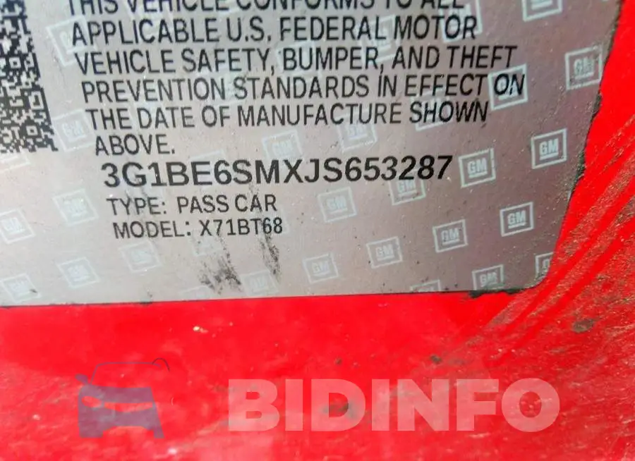 3G1BE6SMXJS653287 Photo# 9