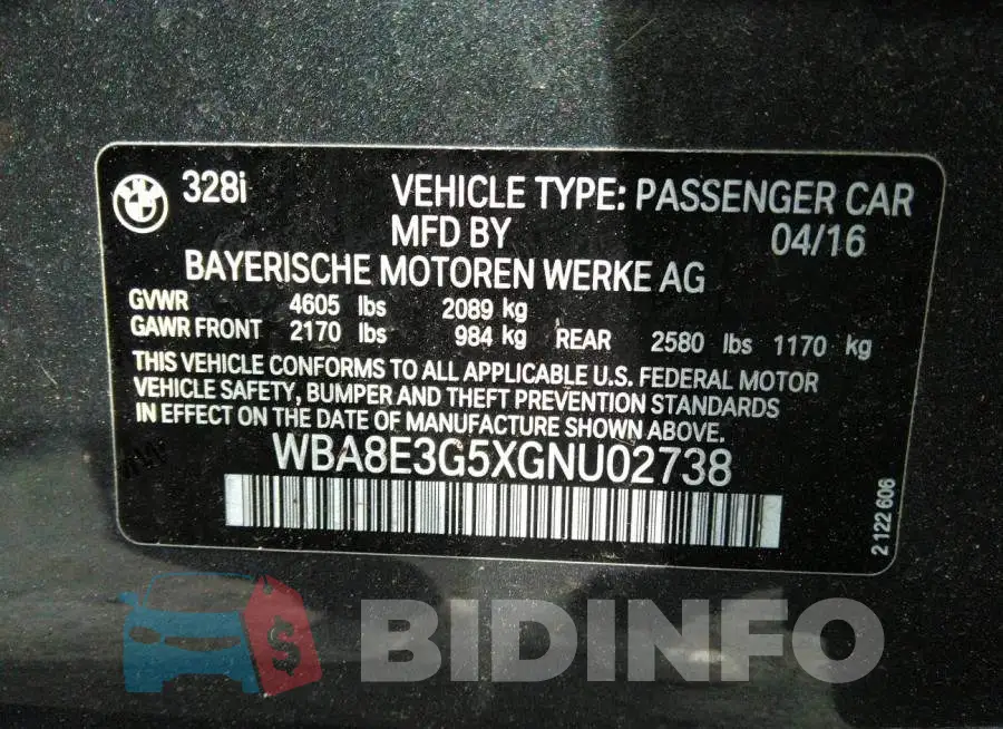 WBA8E3G5XGNU02738 Photo# 9