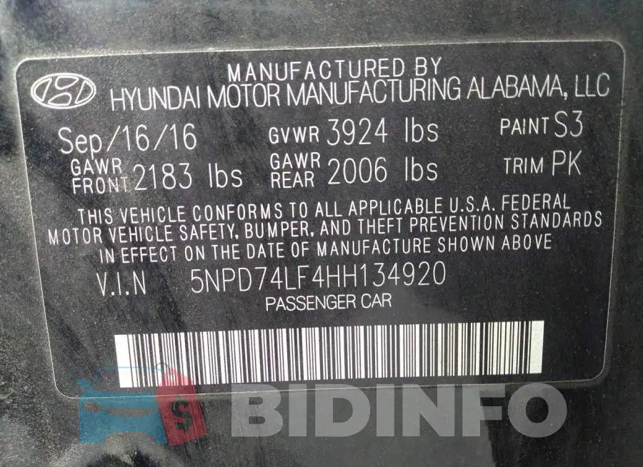 5NPD74LF4HH134920 Photo# 9
