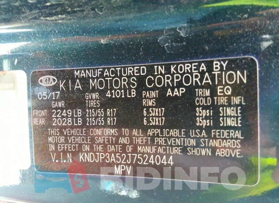 KNDJP3A52J7524044 Photo# 9