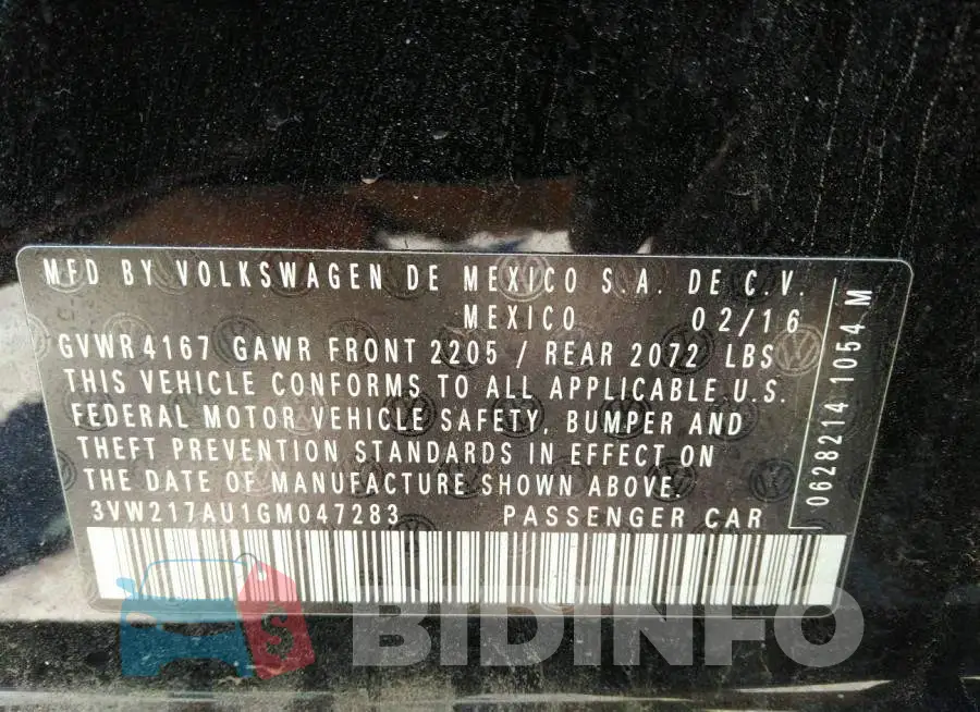3VW217AU1GM047283 Photo# 9