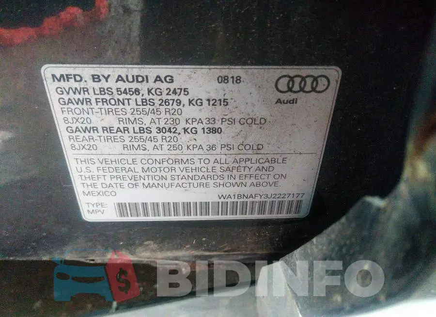 WA1BNAFY3J2227177 Photo# 9