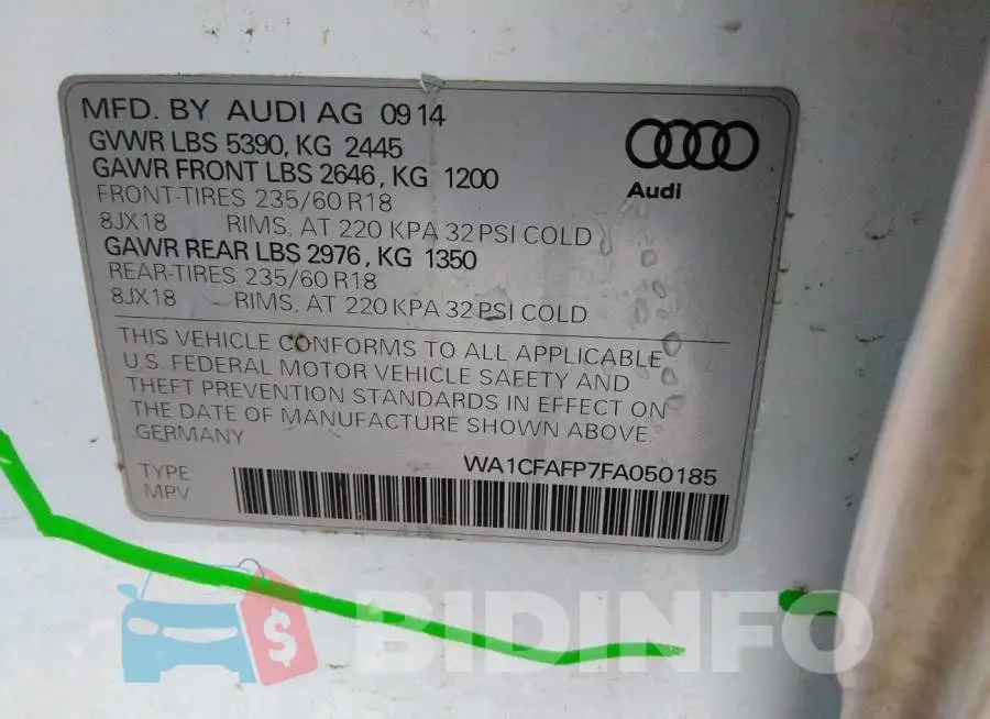 WA1CFAFP7FA050185 Photo# 9