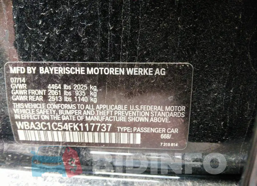 WBA3C1C54FK117737 Photo# 9
