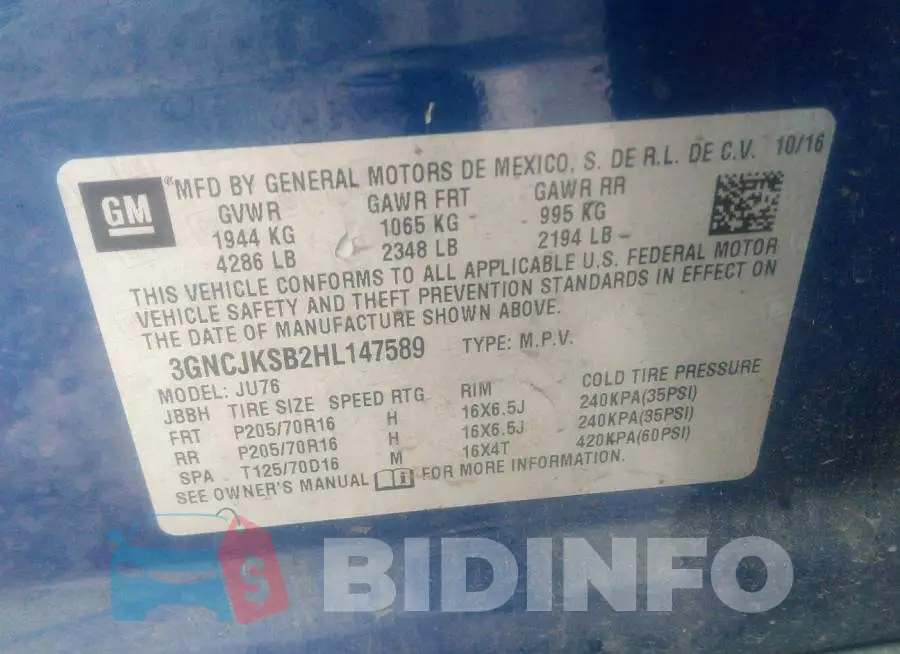 3GNCJKSB2HL147589 Photo# 9