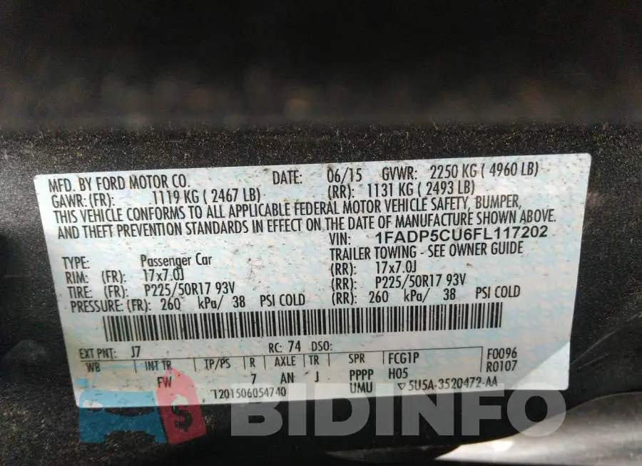 1FADP5CU6FL117202 Photo# 9
