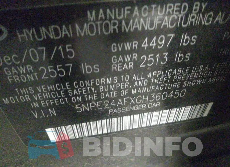 5NPE24AFXGH360450 Photo# 8