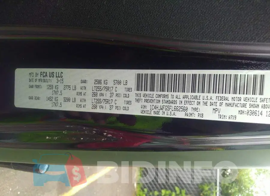 1C4HJWFG5FL662560 Photo# 9