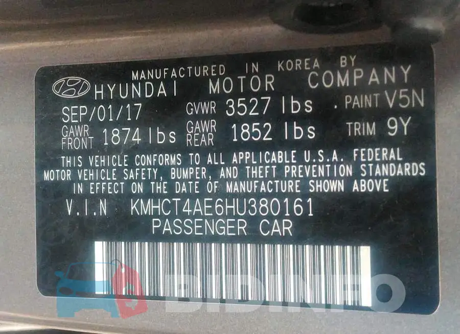 KMHCT4AE6HU380161 Photo# 9