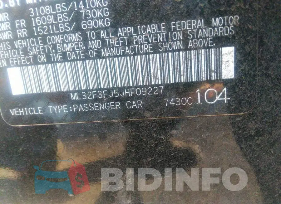 ML32F3FJ5JHF09227 Photo# 9