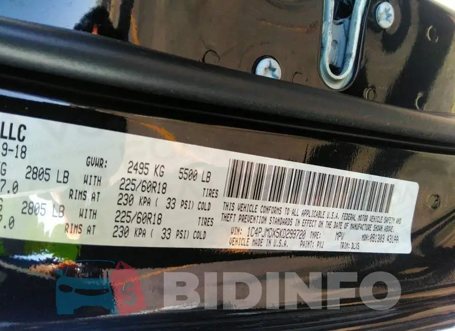 1C4PJMDX5KD299720 Photo# 9