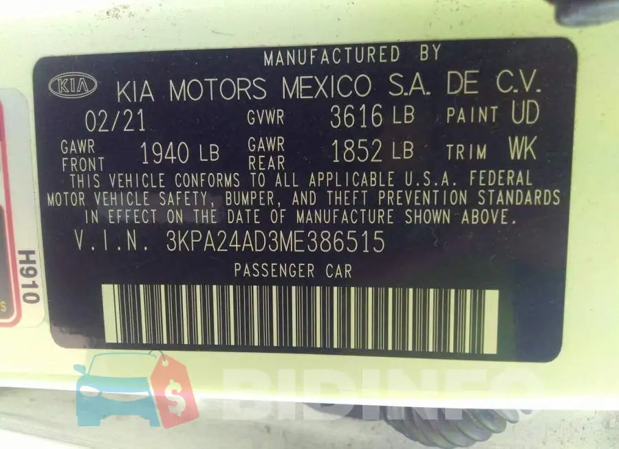 3KPA24AD3ME386515 Photo# 9