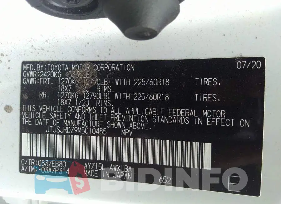 JTJSJRDZ9M5010485 Photo# 9