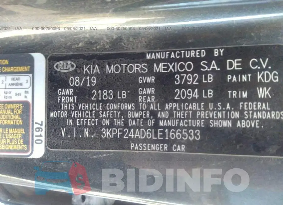 3KPF24AD6LE166533 Photo# 9
