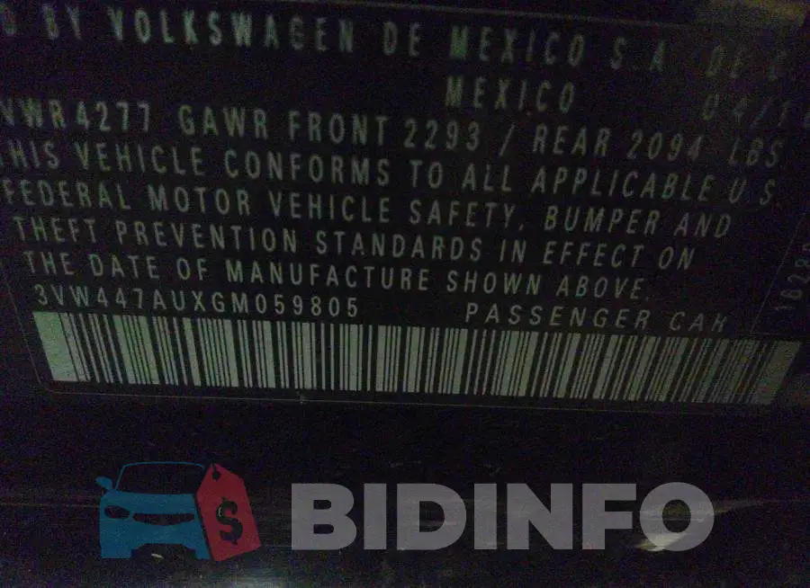 3VW447AUXGM059805 Photo# 9
