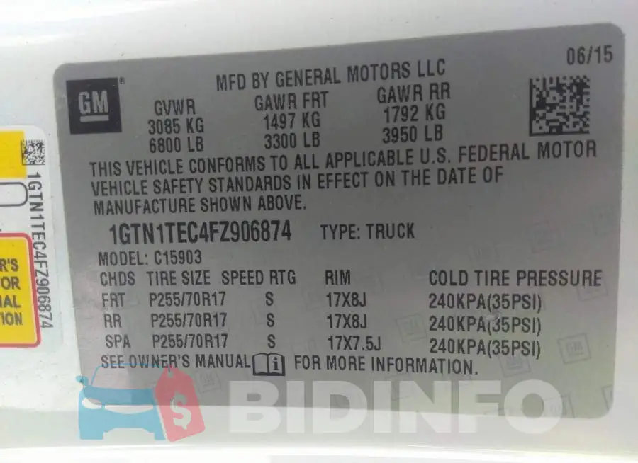 1GTN1TEC4FZ906874 Photo# 9