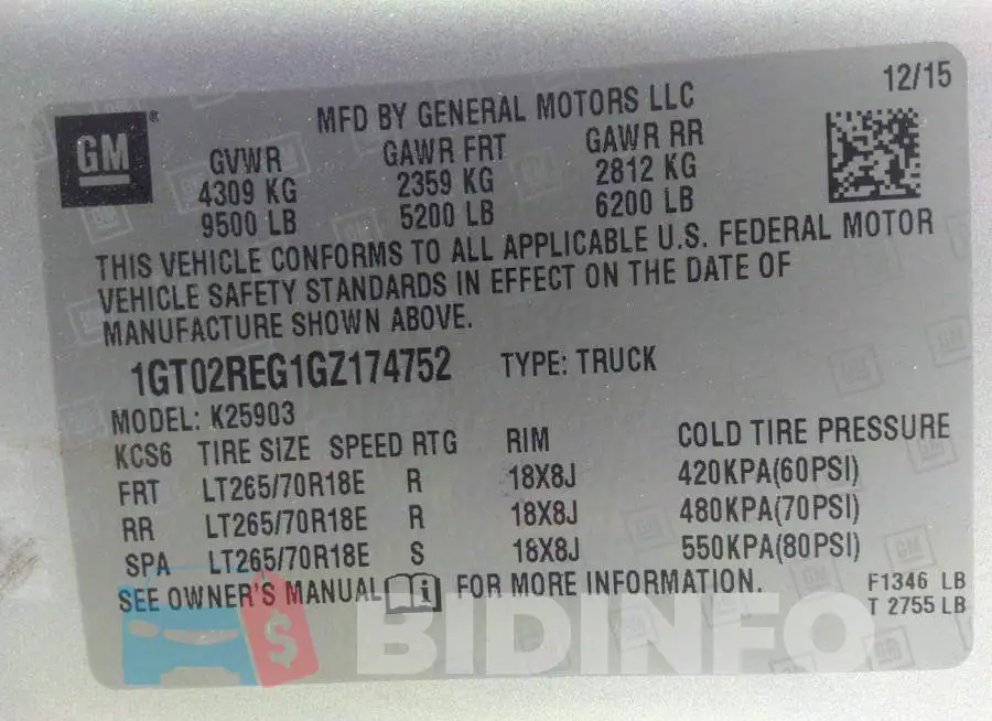 1GT02REG1GZ174752 Photo# 9
