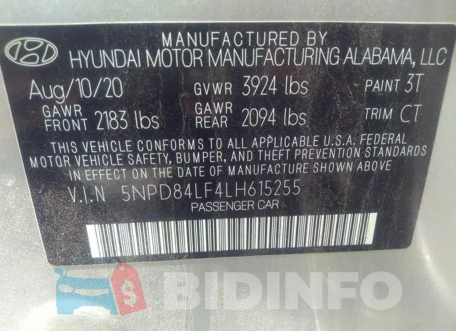 5NPD84LF4LH615255 Photo# 9