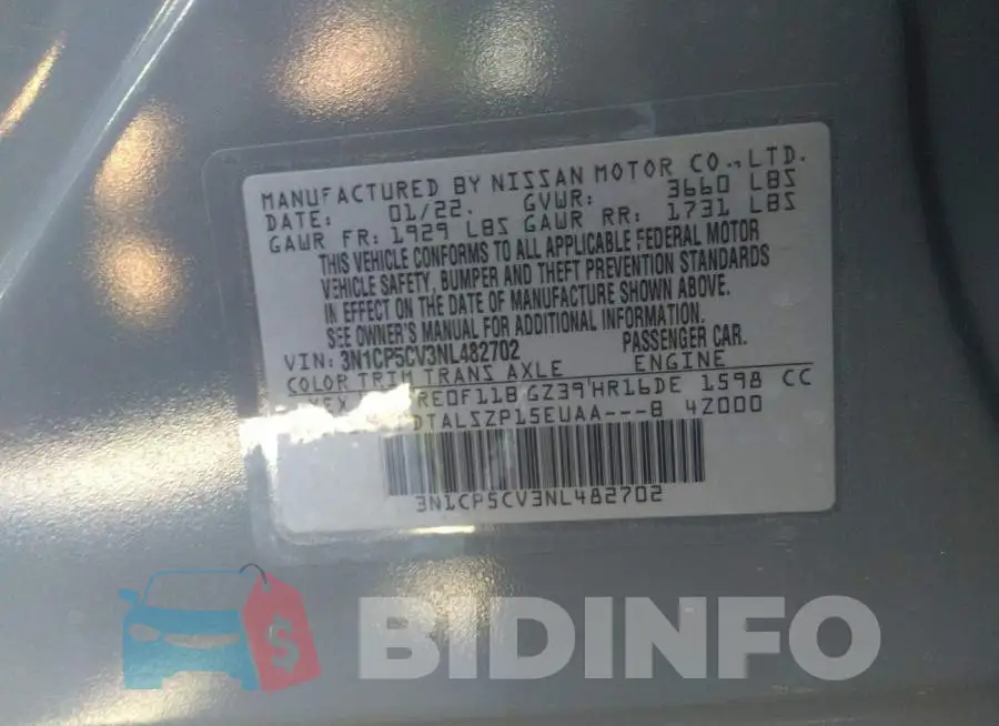 3N1CP5CV3NL482702 Photo# 9